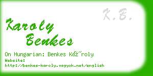 karoly benkes business card